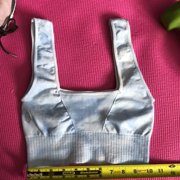 17. Free People Movement Good Karma Tie-Dye Bra - Aurora Blue - Picture 6 of 11